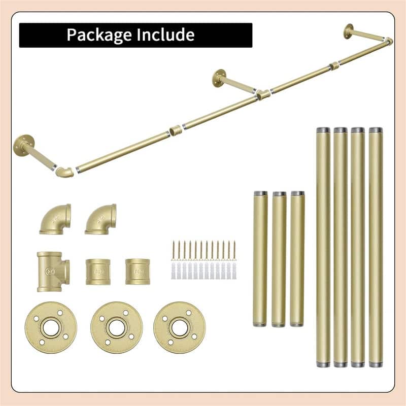 72inch Gold Wall Mounted Clothes Rack
