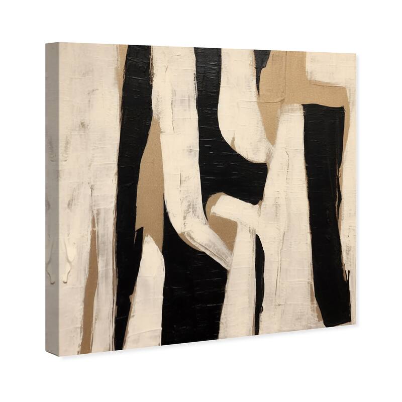 Wynwood Studio Canvas Abstract Dark Roast Coffee or Latte Craving Black and Light Brown Modern Wall Art Canvas Print