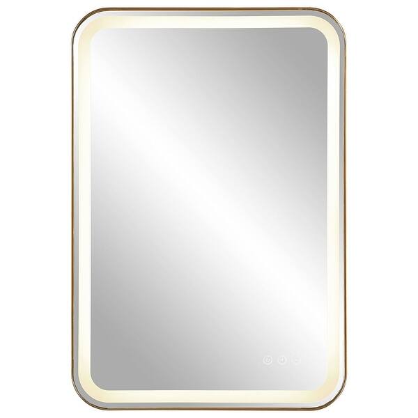 slide 2 of 11, Uttermost 09862 Crofton 22" W x 32" H Rectangular Framed Bathroom Brushed Brass