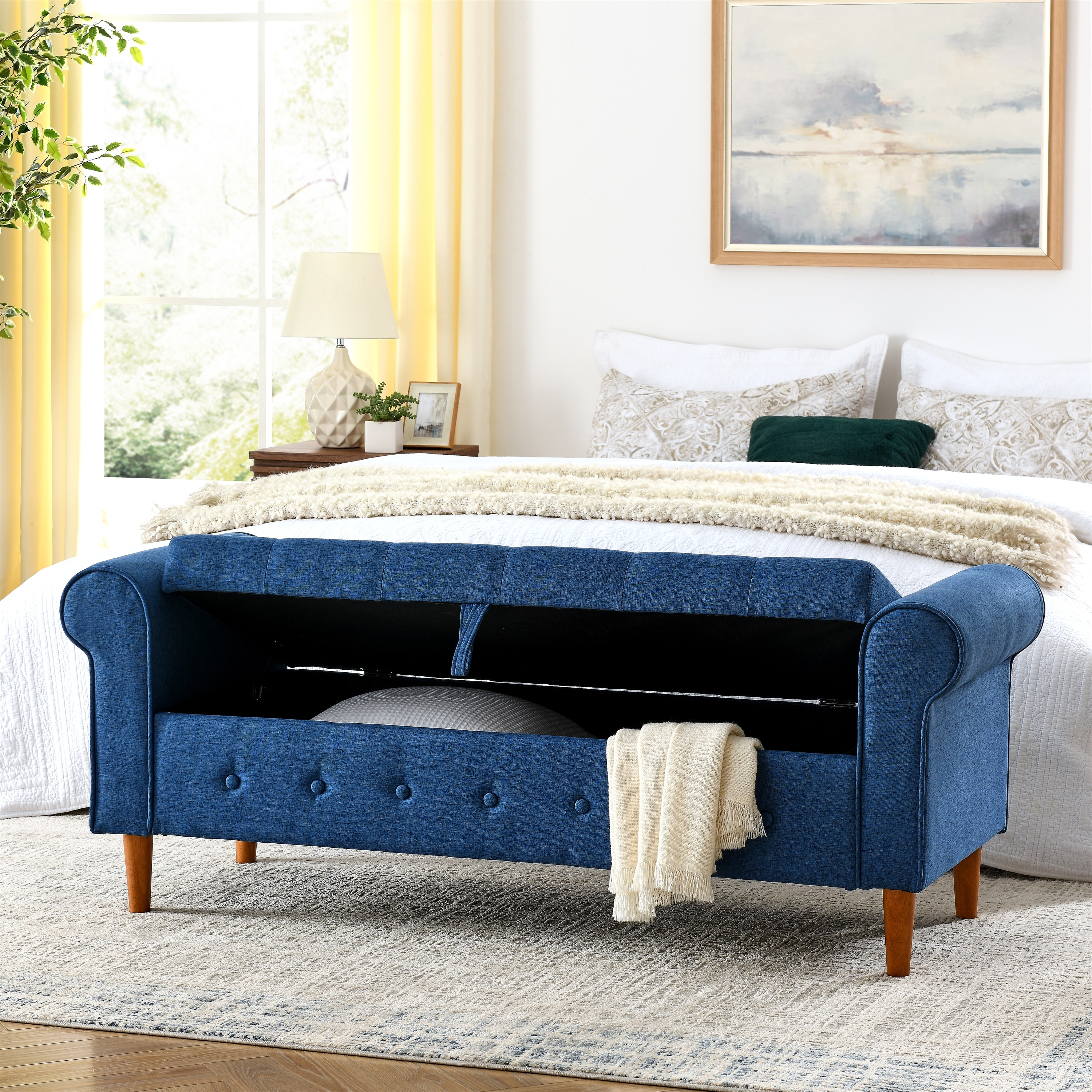 Queen bed store storage bench
