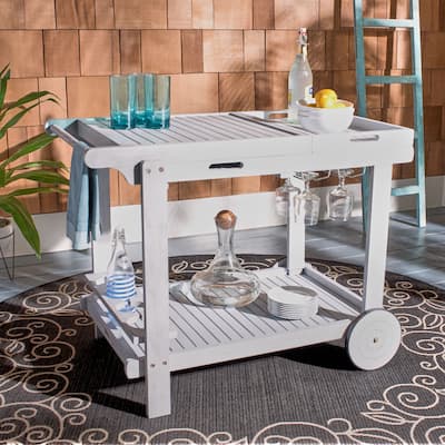 SAFAVIEH Outdoor Living Orland Portable Serving Trolley Cart - 23.8"x39.4"x29.9"