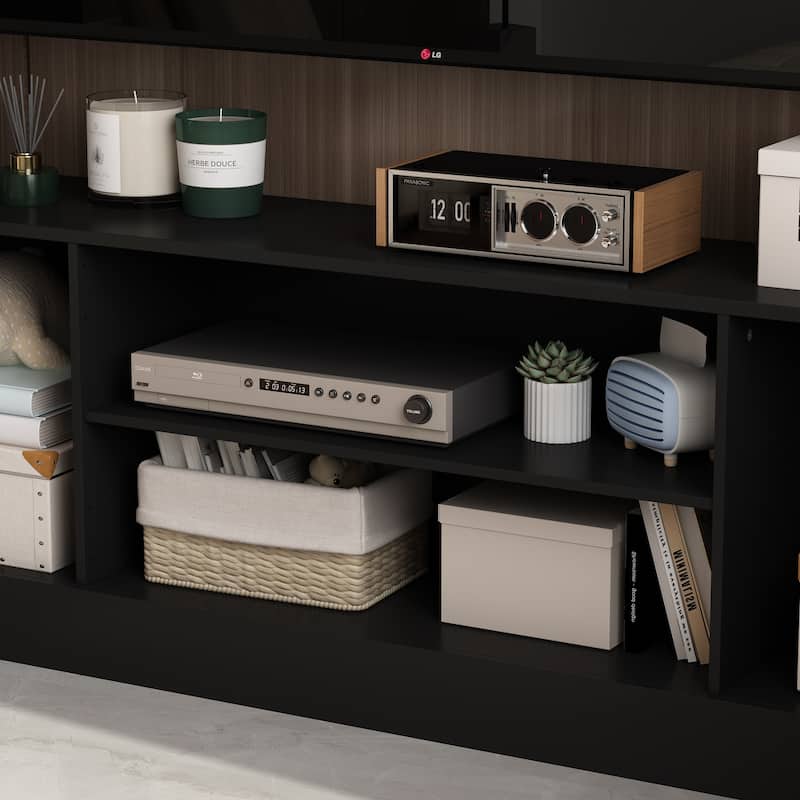 114.2"W Large Modern TV Console Table Media Entertainment Center