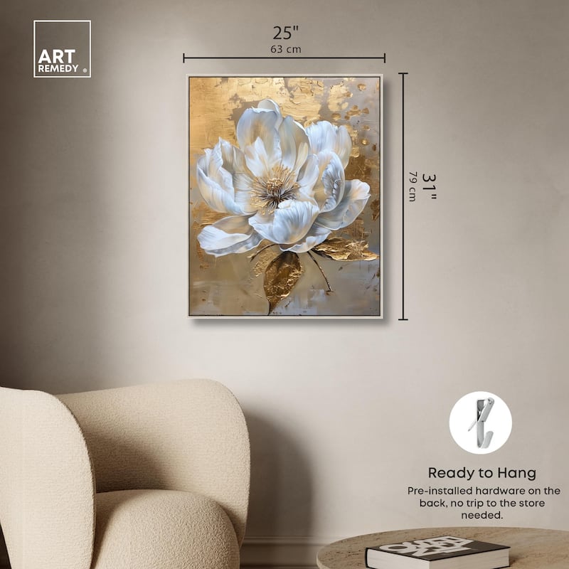 Athenas Flower Canvas Glamorous Feminine Wall Art by Art Remedy