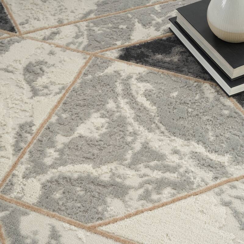 Nourison Elation Contemporary Abstract Marble Glam Area Rug