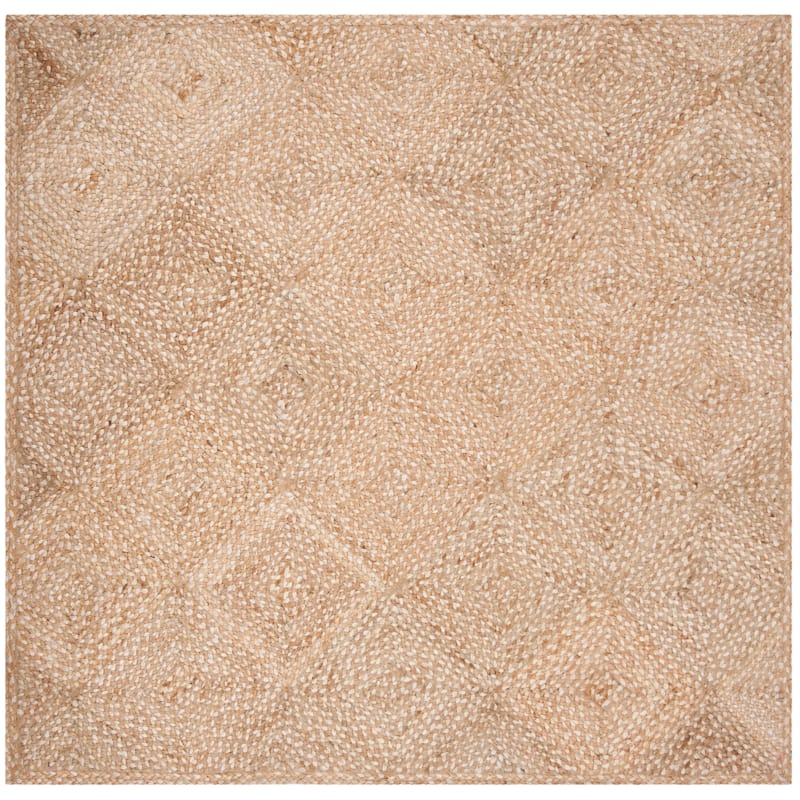 SAFAVIEH Handmade Natural Fiber Rieta Diamond Jute Rug - 6' Square - Natural