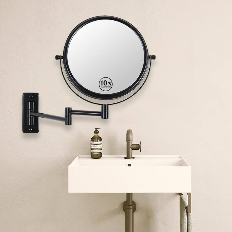 Hansabenne 8" x 8" Wall Mounted Makeup Mirror Double Sided Magnifying Mirror