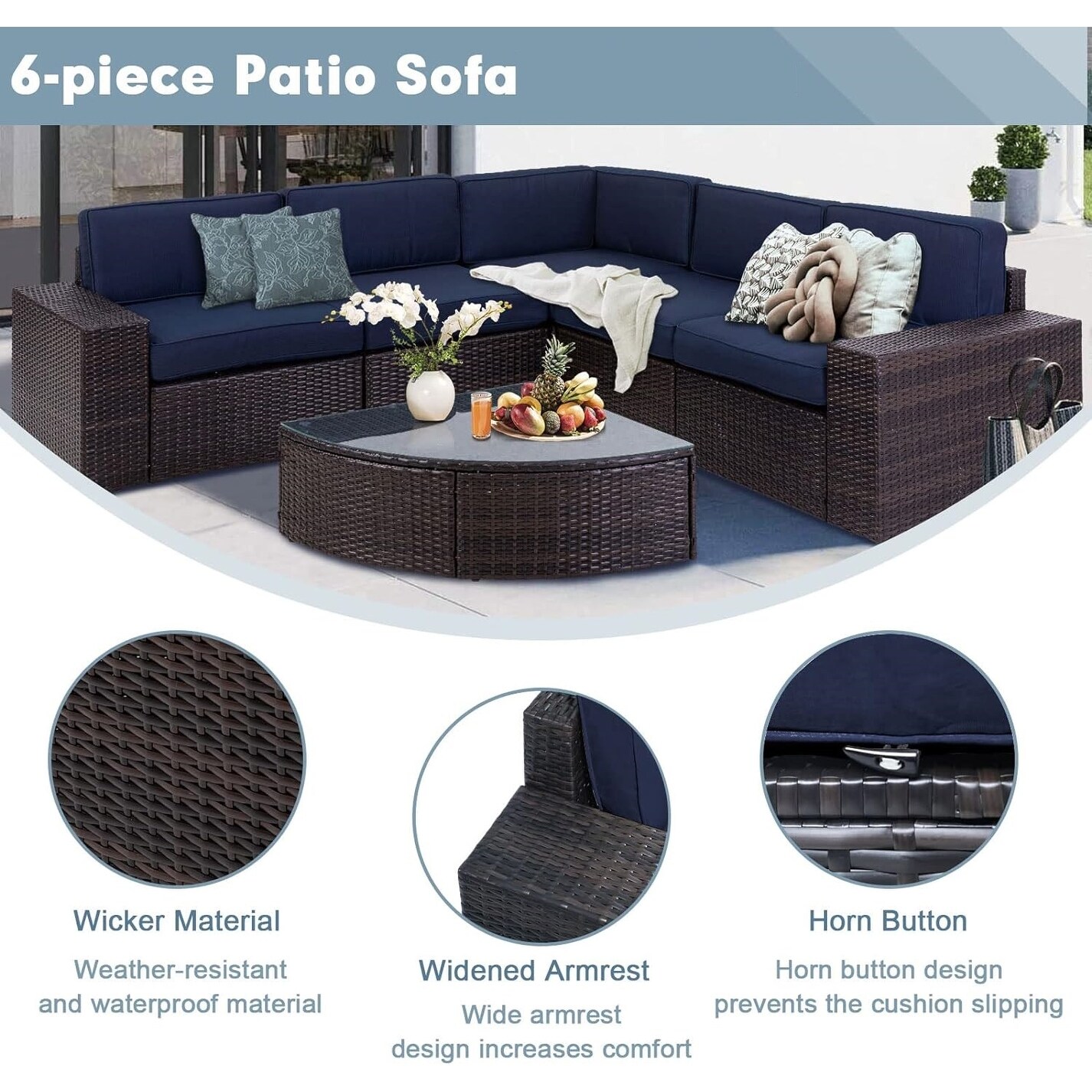 Suncrown outdoor furniture best sale sectional sofa and chair