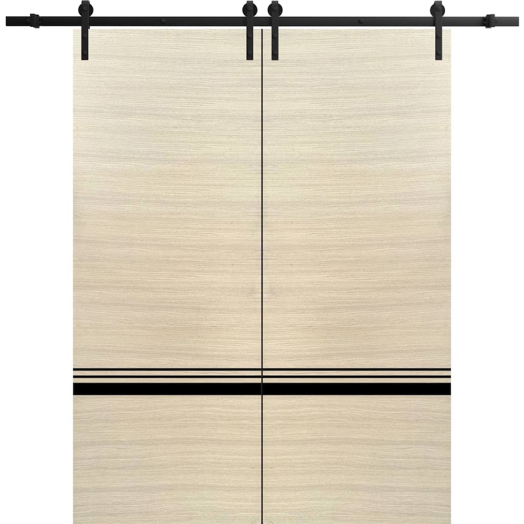 Sturdy Double Barn Door 36 x 80 with Planum 0012 Natural Veneer with 13FT