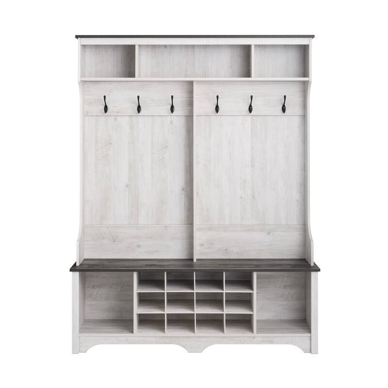 Prepac Rustic Ridge Entryway Cabinet 15.5" D x 60" W x 77" H - 60 in W x 77 in H x 15.5 in D