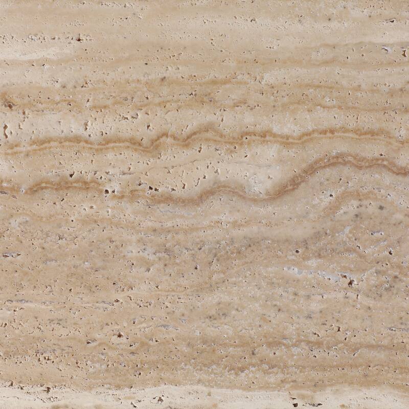 Mango Wood Travertine Curvy Top Coffee Table - Brown, 16" - 48.0"