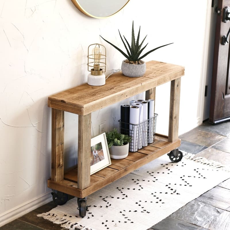 Natural 46" Luxe Console on Wheels