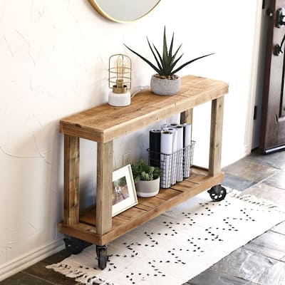 Natural 46" Luxe Console on Wheels
