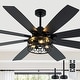preview thumbnail 3 of 38, Cusp Barn 52/60/72 Inch Farmhouse Caged Ceiling Fan with Lights and Remote, Industiral 6 Speeds Chandelier Ceiling Fan