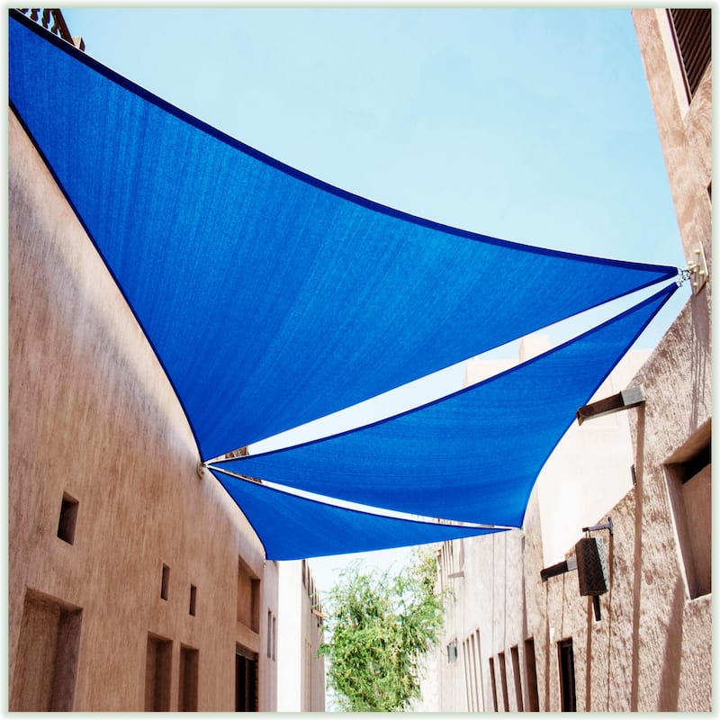 ColourTreeUSA Custom Size Blue Triangle Sun Shade Sail Canopy UV Block