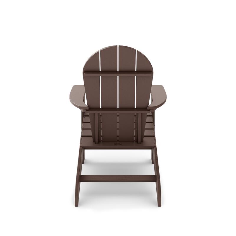 Brown Adirondack Chair - Premium Hdpe Poly Lumber For Pool, Patio, And Garden Elegance