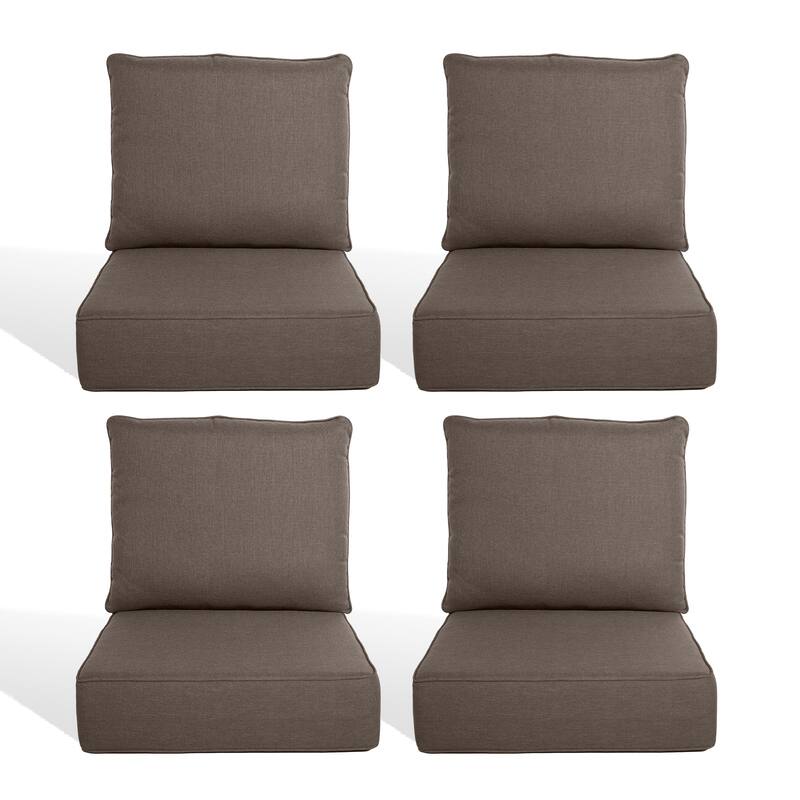 Pocassy 22"x24"x6" Thick Cushions Pillows Indoor & Outdoor Cushion - 4 Set Seat & Back Cushion - Grey Cushion