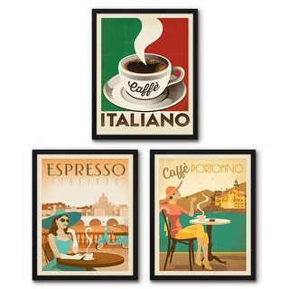 Americanflat 3 Piece Framed Print - Vintage Italian Coffee Art By Anderson Design Group