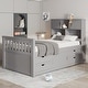 preview thumbnail 2 of 13, Twin Size Captain Platform Bed Frame w/Bookcase Headboard & 4 Drawers