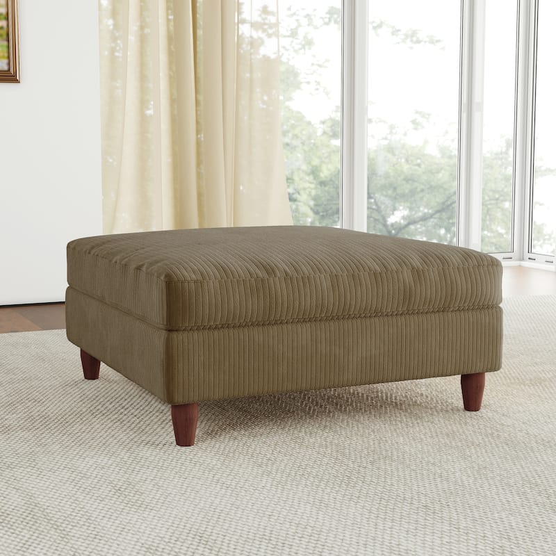 38.13" Wide Square Corduroy Ottoman