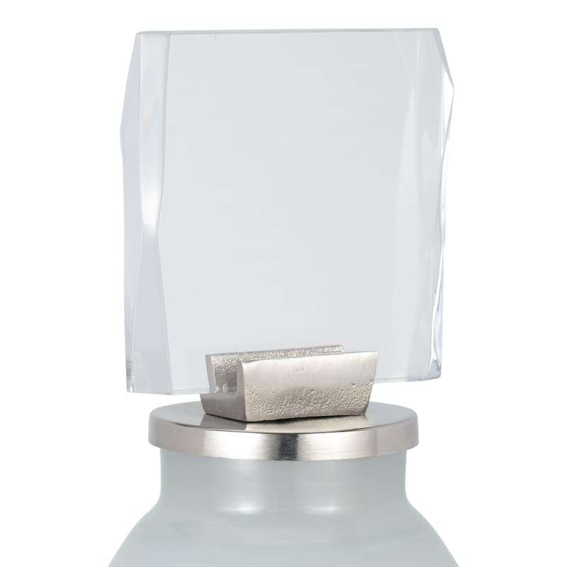 Sagebrook Home Glass 2Tone White Cylinder Vase Acrylic Detail