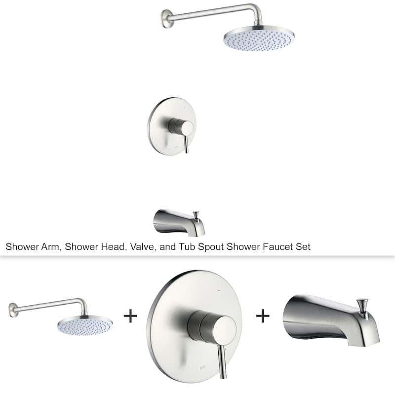 Luxier SS-C01 Single-Handle 1-Spray Tub and Shower Faucet with Valve