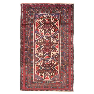 ECARPETGALLERY Hand-knotted Teimani Navy Wool Rug - 3'10 x 6'8