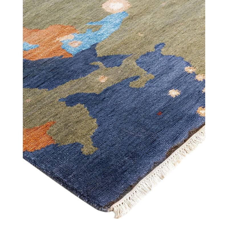 Ikat One-of-a-Kind Hand-Knotted Area Rug, Multicolor - 9' 2" x 12' 1"