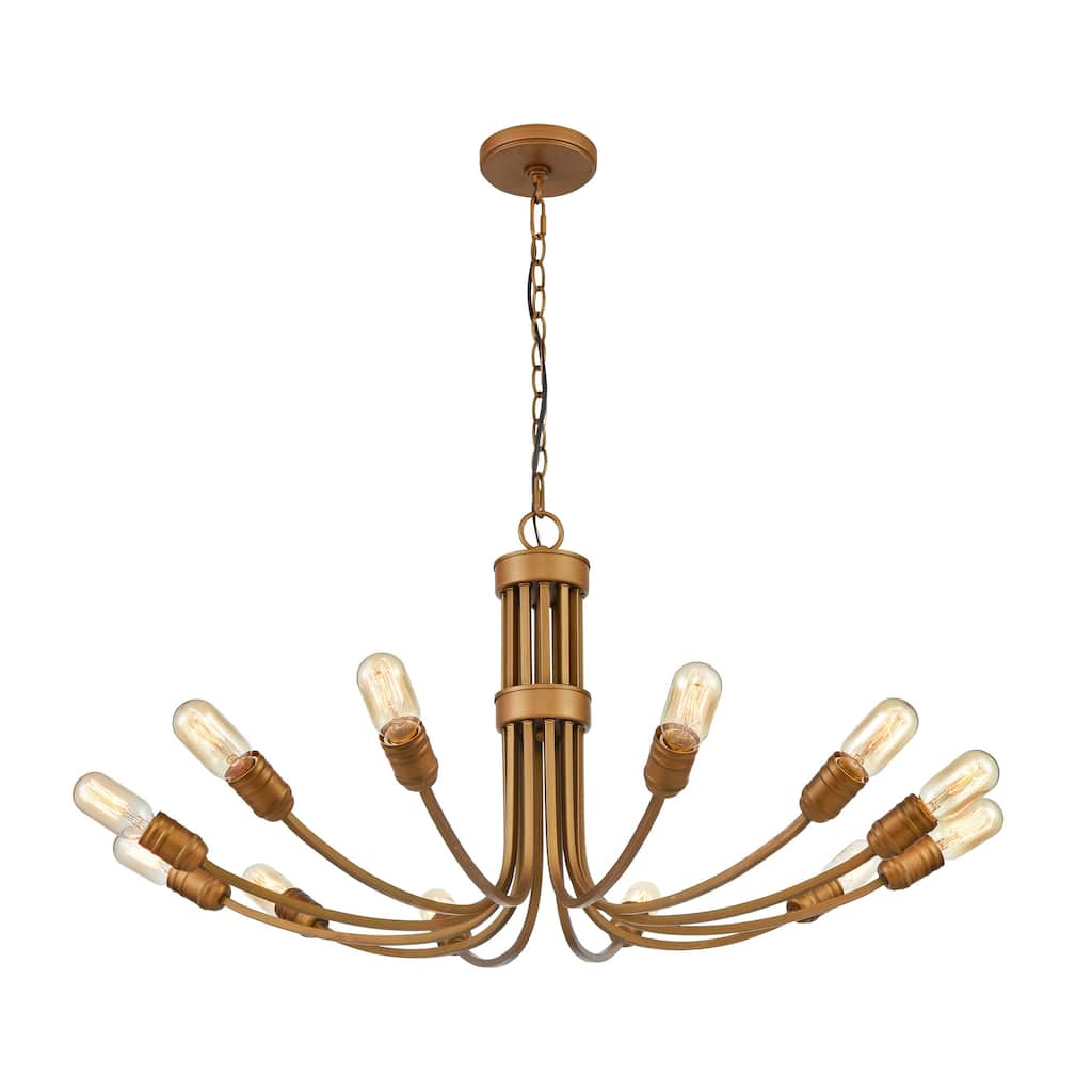 Elk Home Conway Painted Aged Brass Metal 12 Light Chandelier