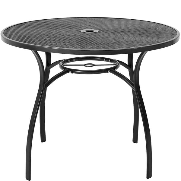 AECOJOY Metal Patio Dining Table ,Weather-Resistant Table - Round