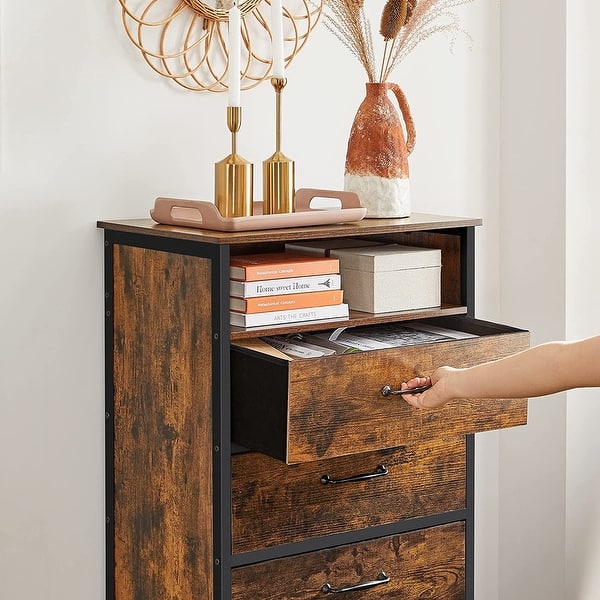 brown small dresser Industrial 4-Drawer with Shelf - Bed Bath & Beyond Color:Vintage Lilac