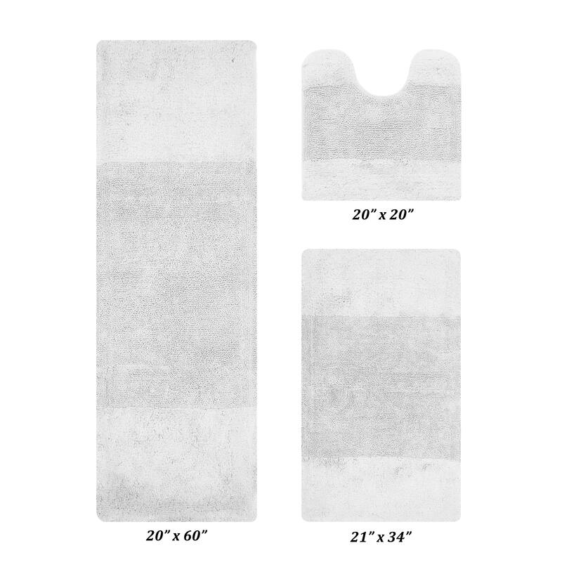 Better Trends Bath Rug 100% Cotton Water Absorbent Tufted Bathroom Rug Set for Shower, Sink Mats Machine Wash Granada Collection