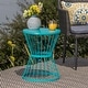 preview thumbnail 6 of 25, Lassen Hand-crafted Iron Side Table by Christopher Knight Home Teal