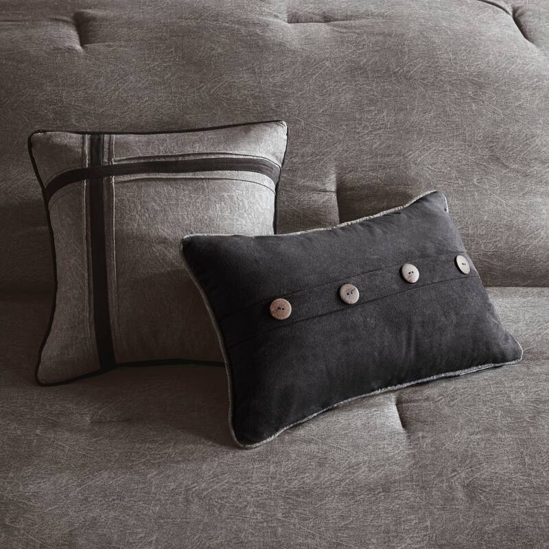 GDF Studio - Faux Suede Lodge Comforter Set with Decorative Pillows