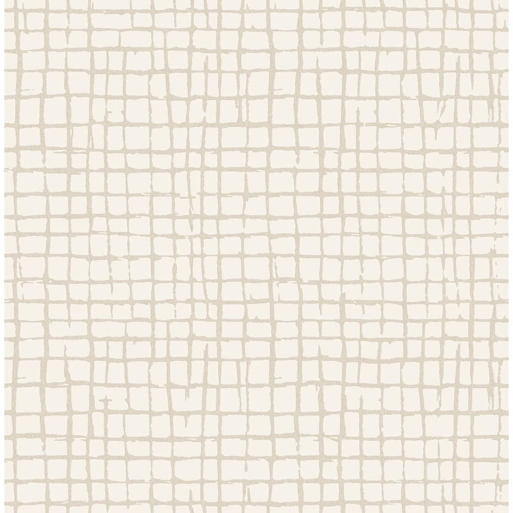 A-Street Prints Albin Beige Gridline Wallpaper