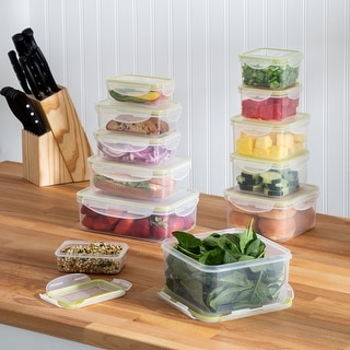 24-Piece Glass Food Storage Containers w/ Snap Locking Lids