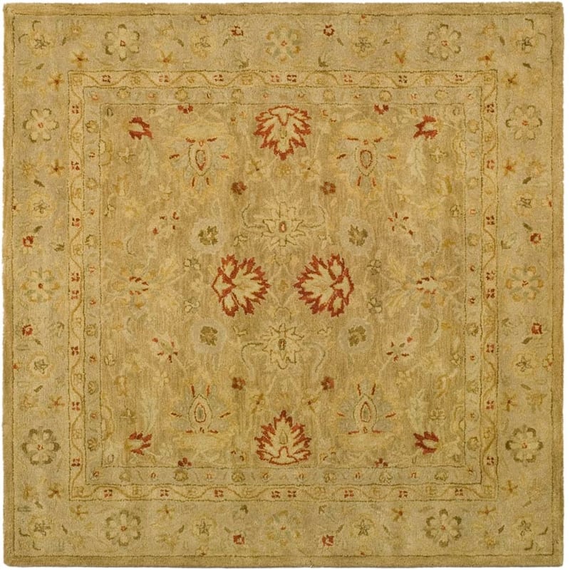 SAFAVIEH Handmade Antiquity Maysoun Traditional Oriental Wool Area Rug - 6' Square - Brown/Beige