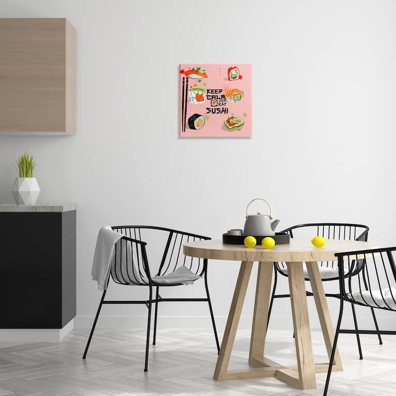 Stupell Keep Calm & Eat Sushi Canvas Wall Art Design By Juliet Rose Philips
