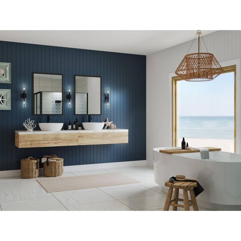 Cofield Collection Two-Light Matte Black Transitional Wall Bracket - 22.5 in x 5.62 in x 4.87 in