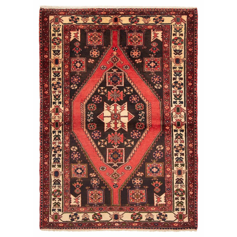 ECARPETGALLERY Hand-knotted Andelz Black Wool Rug - 4'10 x 6'7 - Black - 4'10 x 6'7