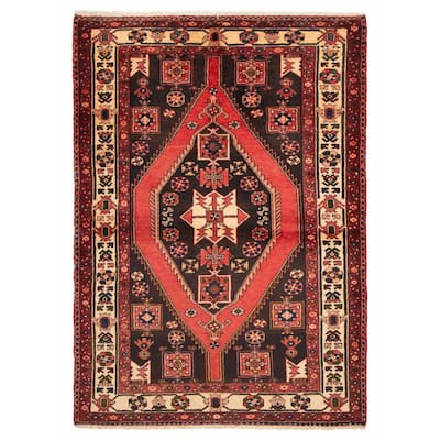 ECARPETGALLERY Hand-knotted Andelz Black Wool Rug - 4'10 x 6'7