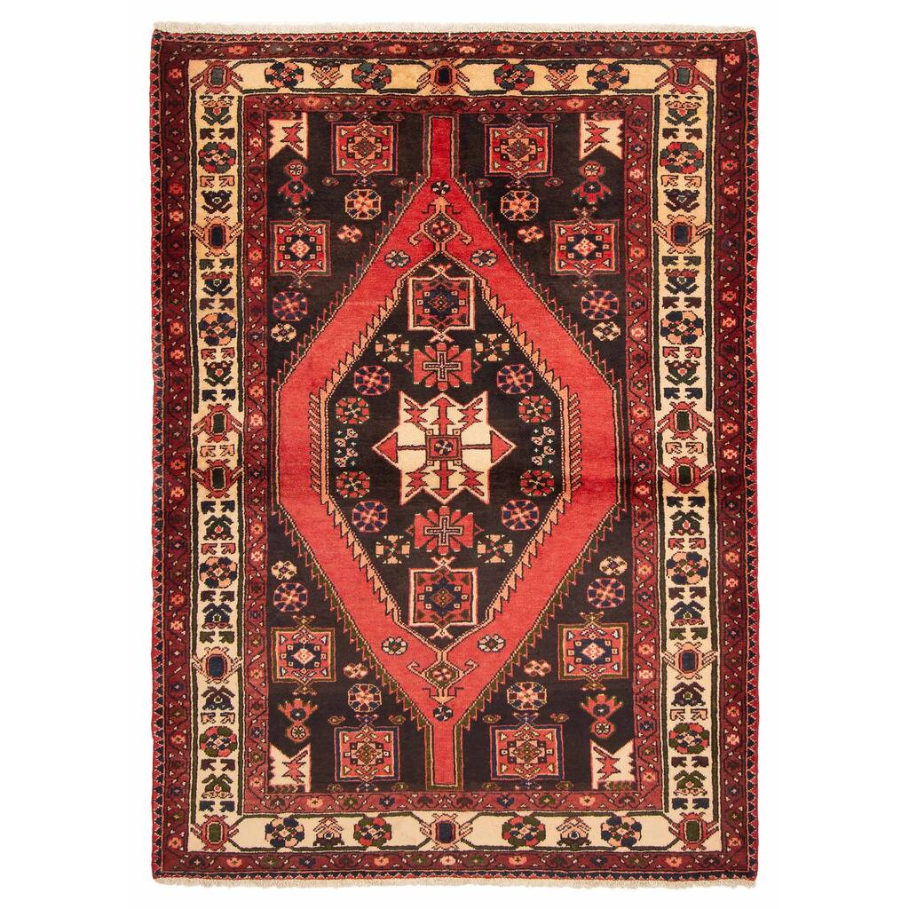 ECARPETGALLERY Hand-knotted Andelz Black Wool Rug - 4'10 x 6'7