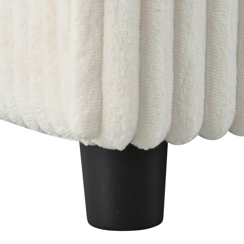 GDFStudio - Polyester 50.9" Loveseat Chaise with Cup Holders