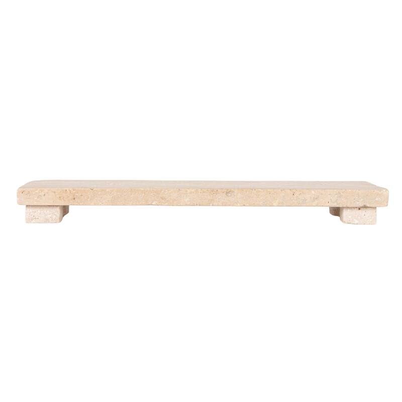 Travertine Footed Charcuterie Board - 12.0"L x 4.0"W x 1.3"H
