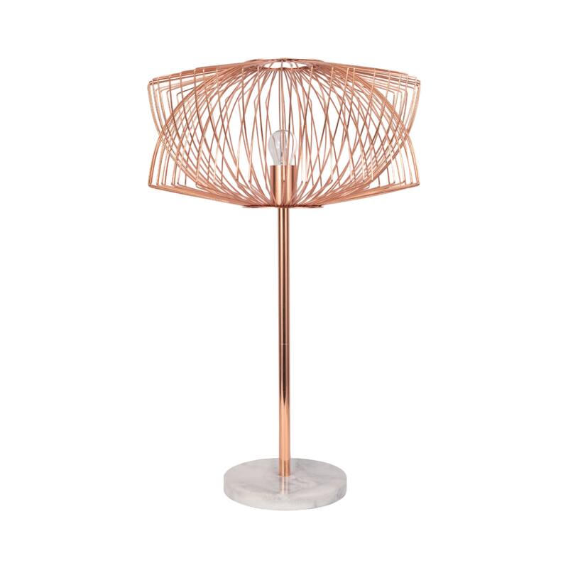 Sagebrook Home Rose Gold Modern Glam Metal Table Lamp, 28 Inch - 18" x 18" x 28"
