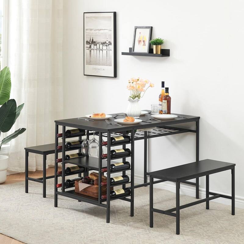 Kitchen Table with 2 Benches for 4