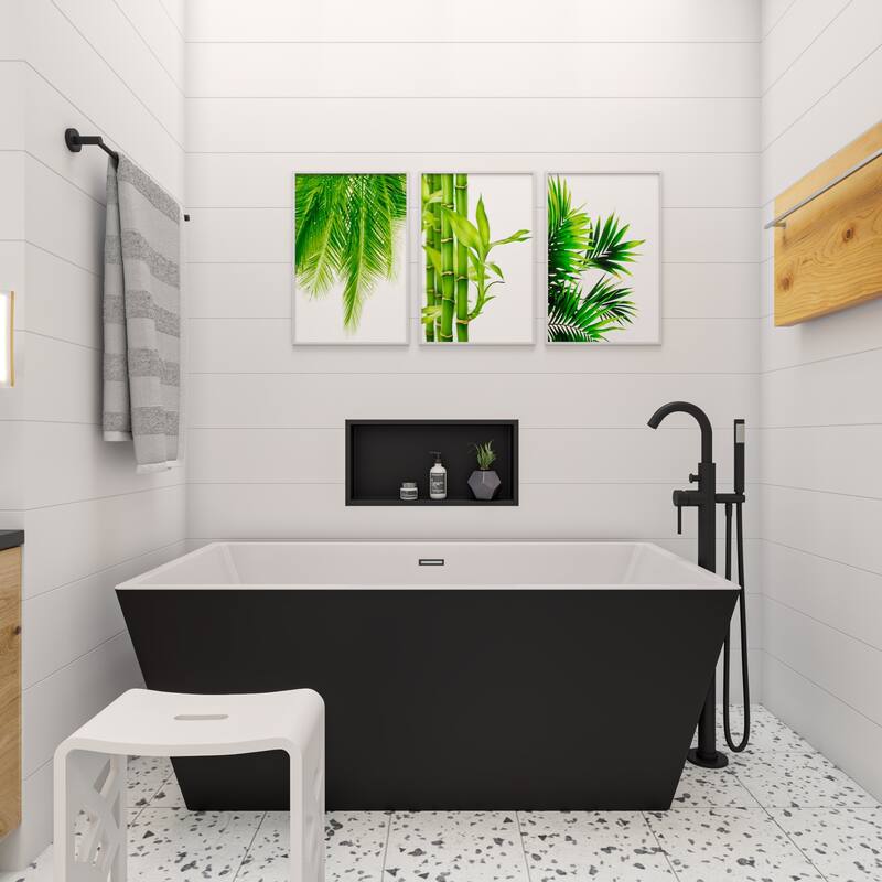 Designer White Matte Solid Surface Resin Bathroom / Shower Stool