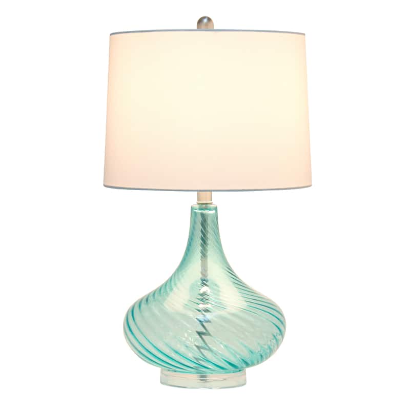 24" Classix Contemporary Wavy Colored Glass Table Lamp