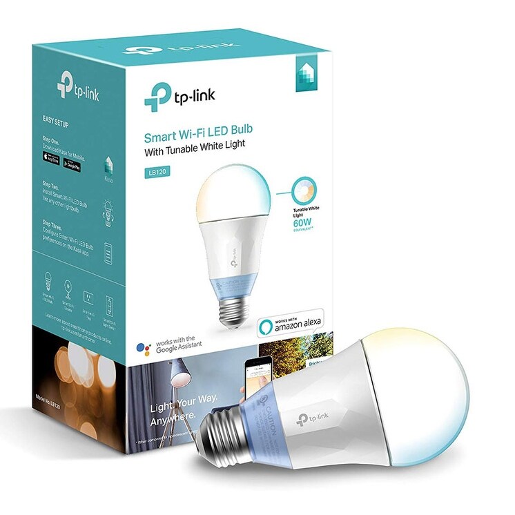 TP-LINK LB120 Smart Wi-Fi LED Bulb (A19 Bulb E26 Fitting 800 lm 60W 2700K - 6500K) with Dimmable Light TP-LINK LB120 Smart Wi-Fi LED Bulb (A19 Bulb E26 Fitting 800 lm 60W 2700K - 6500K) with Dimmable Light