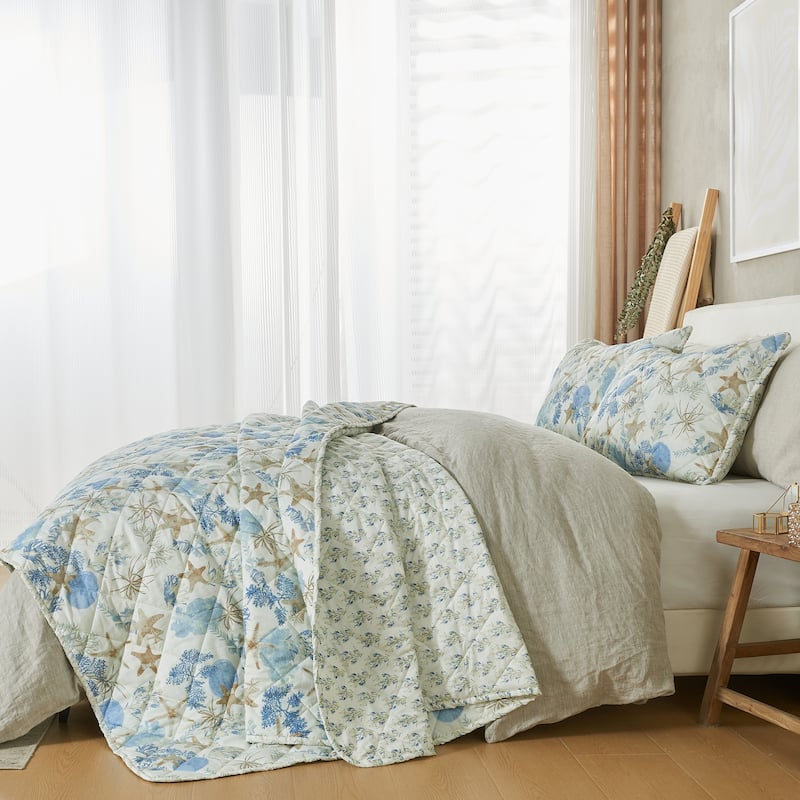 Patina Vie Maison Reversible Vintage Coastal Quilt Set