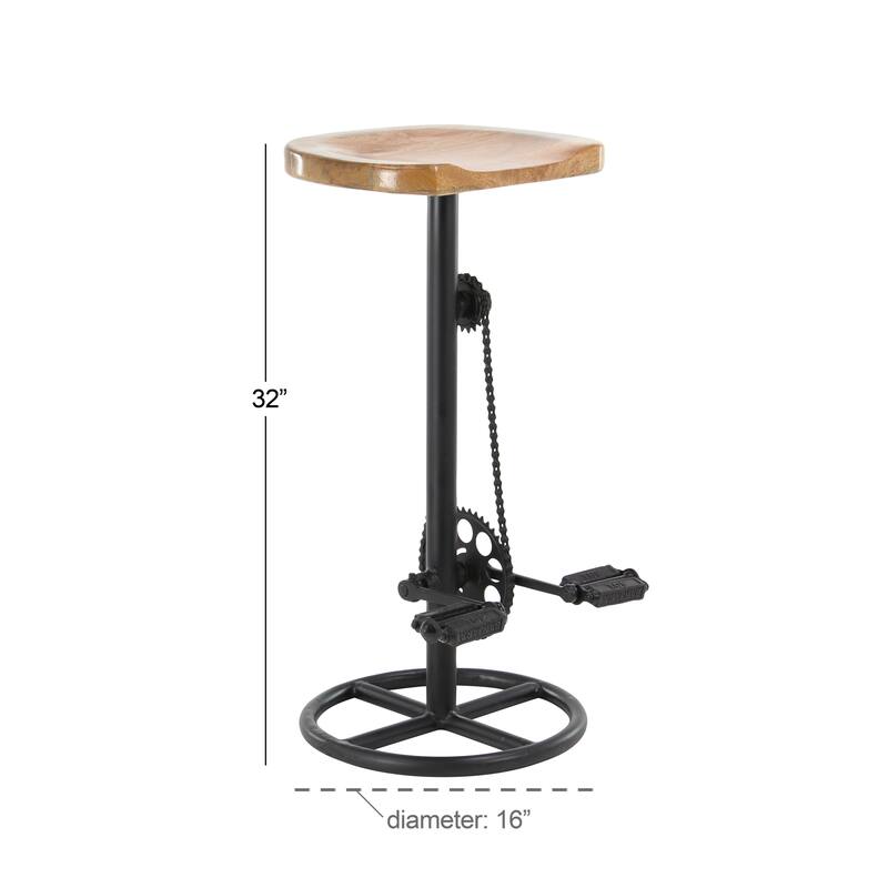 Metal Bike Counter Stool with Pedals - Brown - Roche River Decor